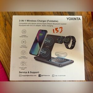 Black 3-in-1 Wireless Charger (Foldable)